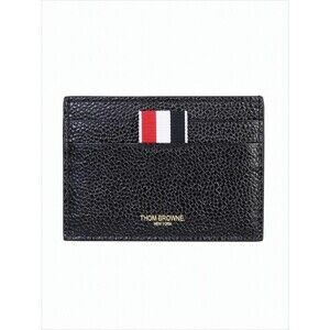 Thom Browne Textured Cowhide Leather Card Wallet With Striped Accent - NWT